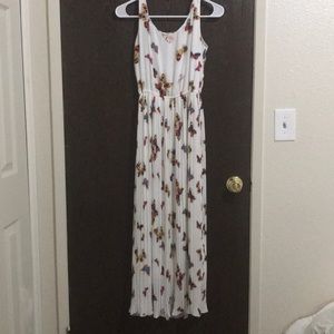 White Print Maxi-Dress